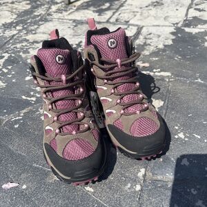 Merrell Moab Vibram Waterproof Hiking Boots Boulder/Blush J24454 Sz 10 NWT